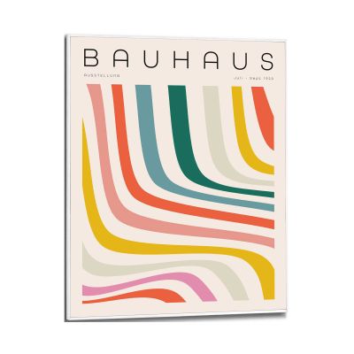 Frontansicht des Wandbilds „Bauhaus Colourful“ in Mehrfarbig, Größe 40 × 50 cm; das vollständige Motiv ist zu sehen.