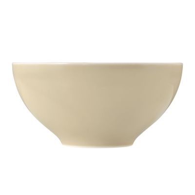 Schale in Sandbeige. Sichtbare Merkmale: rund, tief und innen geriffelt. Darstellung: Draufsicht.