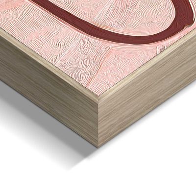 Detailaufnahme einer Ecke des Wandbilds „Botanical Vase“, 50 × 40 cm; Oberfläche, Kante und Materialstärke sind sichtbar.