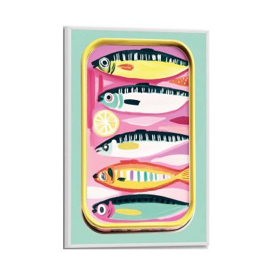 Frontansicht des Wandbilds „Sardines“ in Mehrfarbig, Größe 20 × 30 cm; das vollständige Motiv ist zu sehen.