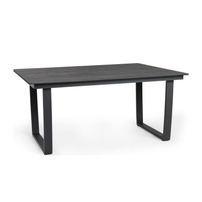 Lounge Dining Table mit Gestell in Charcoal-Farbe und Tischplatte in Forest Grey