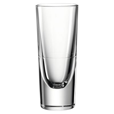 Klares Schnapsglas mit doppelwandigem Design und optischem Schwebeeffekt