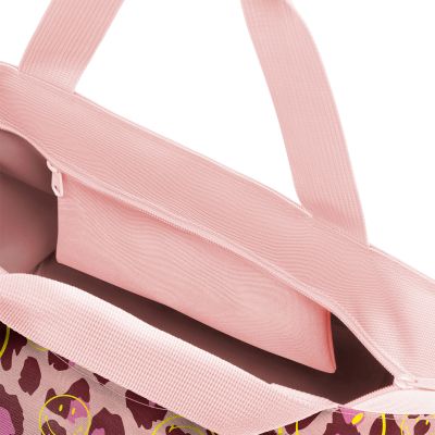 Innenansicht der Reisenthel Tasche mit Reißverschlussfach und rosa Tragegriffen