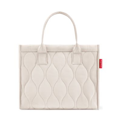 Shopper von Reisenthel, Modell Daily Shopper, in hellem Steinbeige mit Steppstruktur, von hinten mit zwei kurzen Tragegriffen