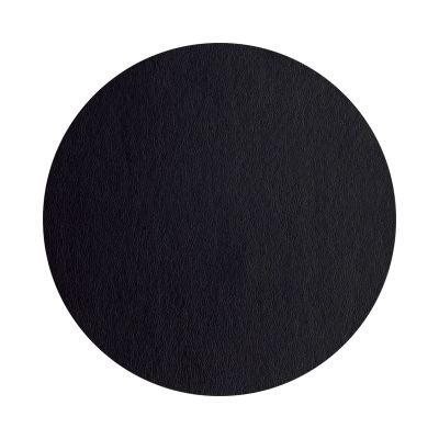 Tischset rund der Serie Leather Optic, Farbe Schwarz matt; rund ausgelegt, Oberflächenstruktur sichtbar.