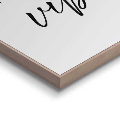 Detailaufnahme einer Ecke des Wandbilds „Positive Vibes“, 20 × 30 cm; Oberfläche, Kante und Materialstärke sind sichtbar.