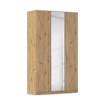 Drehtürenschrank 3-türig 1 Spiegeltüre Dekor-Druck Eiche Artisan