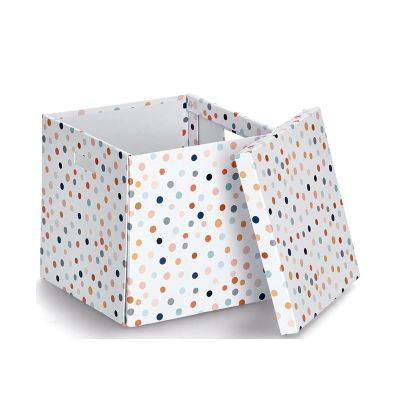 Zusätzliche Ansicht: Zeller Aufbewahrungsbox "Dots"; Farbe bunt; Material recycelter Karton; Maße ca. 33,5 × 33 × 32 cm.
