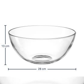 Große Glasschale aus Glas mit Angabe von 28 cm Durchmesser und 13 cm Höhe
