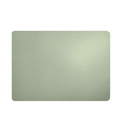 Tischset der Serie Leather Optic, Farbe Grün; rechteckig ausgelegt, Oberflächenstruktur sichtbar.
