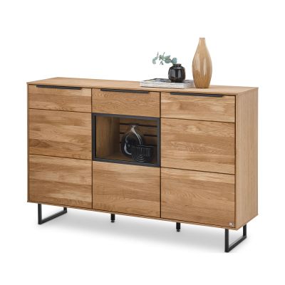 Sideboard Musterring Set One Jackson mit mehreren Türen Schubladen und offenem Fach für strukturierte AufbewahrungSideboard Musterring Set One Jackson mit offenem Fach und integrierter Beleuchtung für Dekoration und Stauraum