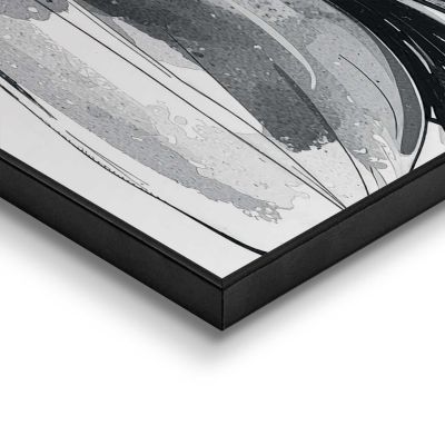 Detailaufnahme einer Ecke des Wandbilds „Fashion Glasses“, 50 × 70 cm; Oberfläche, Kante und Materialstärke sind sichtbar.