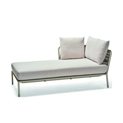 Recamiere Stern Romy Aluminium greige Kordel greige Armlehne rechts Kissenset 100% Polyacryl Vanilla