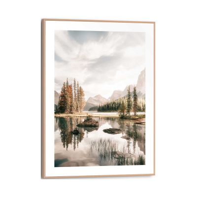 Frontansicht des Wandbilds „Spirit Island“ in Beige, Größe 30 × 40 cm; das vollständige Motiv ist zu sehen.