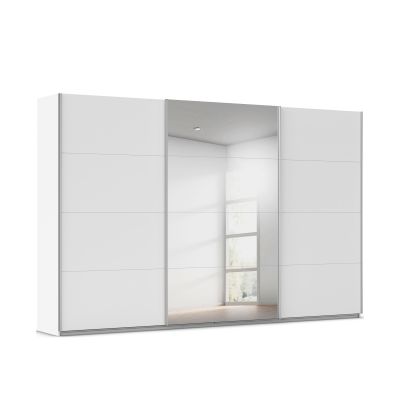 Schwebetürenschrank 3-türig 1 Spiegeltüre alpinweiß