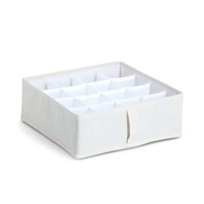 Zeller Aufbewahrungsbox 16 Fächer; Farbe beige; Material Vlies; Maße ca. 30 × 30 × 11 cm.