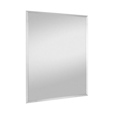 Facettenspiegel Rosi, freigestellt in vollständiger Ansicht; zu sehen ist die rechteckige Facettenspiegel-Fläche mit abgeschrägter Spiegelkante; Maße ca. 40 x 60 x 0,4 cm.
