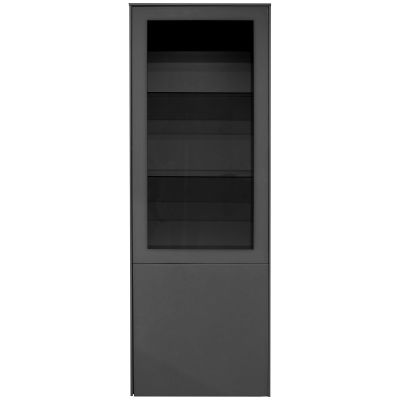 Standvitrine rechts anthrazit matt lack NB / glas anthrazit glanz 61x179x42 cm
