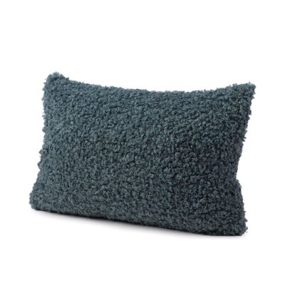 Rechteckiges Komplettkissen Modell Rolf in Petrol, ca. 30 × 50 cm.