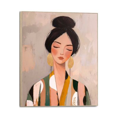 Frontansicht des Wandbilds „Lady Happiness“ in Rosa, Größe 50 × 40 cm; das vollständige Motiv ist zu sehen.