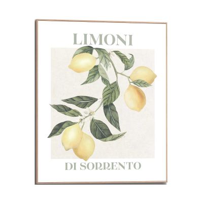 Frontansicht des Wandbilds „Limoni“ in Gelb, Größe 40 × 50 cm; das vollständige Motiv ist zu sehen.