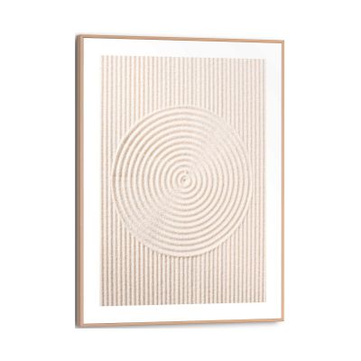 Frontansicht des Wandbilds „Sandy Circles“ in Beige, Größe 30 × 40 cm; das vollständige Motiv ist zu sehen.