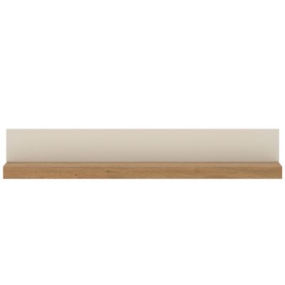Breites Wandboard mit weißer Rückwand und Ablagefläche in Eiche für Wohn- und Esszimmer