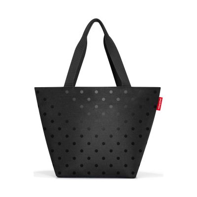Rückansicht der schwarzen Reisenthel Shopper Tasche mit elegantem Punkte-Design