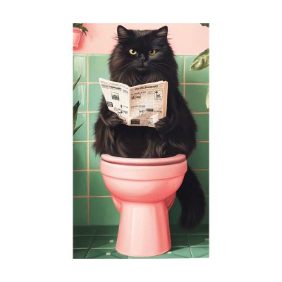 Frontansicht des Wandbilds „Cat Break“ in Rosa, Größe 40 × 50 cm; das vollständige Motiv ist zu sehen.