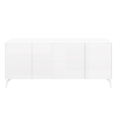 Lowboard glas ice white glanz 181x63x42 cm