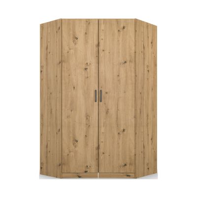 Eckschrank im Dekor Eiche Artisan, mit zwei Türen und schlichter Holzoptik