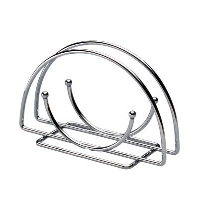 Serviettenhalter Life Style: Serviettenhalter aus glänzendem Draht mit zwei bogenförmigen Seiten und gebogenen Haltestreben.