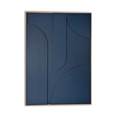 Frontansicht des Wandbilds „Saturn - blue“ in Blau, Größe 70 × 100 cm; das vollständige Motiv ist zu sehen.