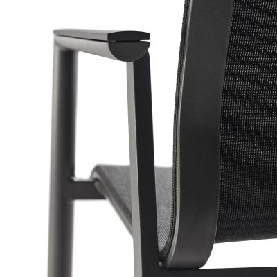 Stapelsessel Alu anthracite mit Alu Armlehnen Onlay black / softex coal