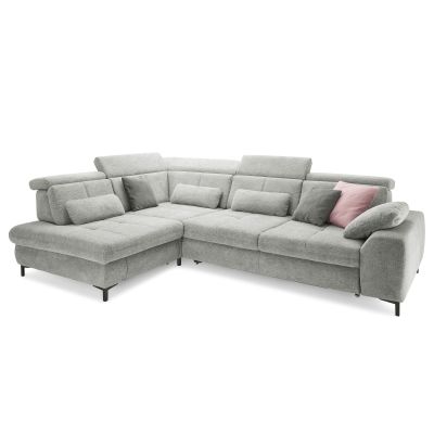 Ecksofa Musterring SO 3400 mit Longchair, verstellbaren Kopfstützen und mehreren Rückenkissen in Frontansicht