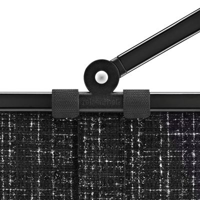 Kleiner Einkaufskorb von Reisenthel, Modell Carrybag XS, in Schwarz mit Bouclé-Struktur, Nahaufnahme des Gelenks am Tragegriff