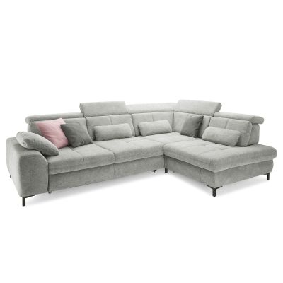 Ecksofa Musterring SO 3400 mit Longchair, verstellbaren Kopfstützen und mehreren Rückenkissen in Frontansicht