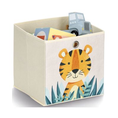 Weitere Produktansicht: Zeller Aufbewahrungsbox "Tiger"; Farbe beige; Material Vlies; Maße ca. 28 × 28 × 28 cm.