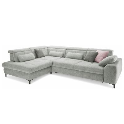 Ecksofa Musterring SO 3400 mit Longchair und mehreren Rückenkissen in Frontansicht