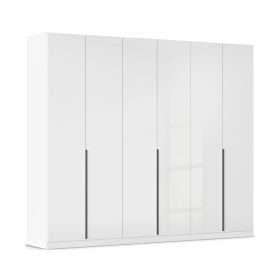 Drehtürenschrank 6-türig Hochglanz weiß