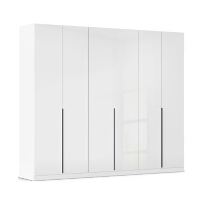 Drehtürenschrank 6-türig Hochglanz weiß
