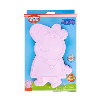 Verpackung der Dr Oetker Peppa Pig Silikon Motivbackform mit Produktabbildung