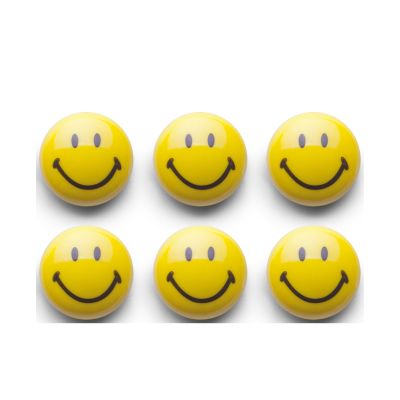 Zeller Magnet-Set "Smiley" 6tlg.; Farbe gelb; Material Kunststoff; Ausführung: 6-tlg.; Maße ca. D 3 cm.