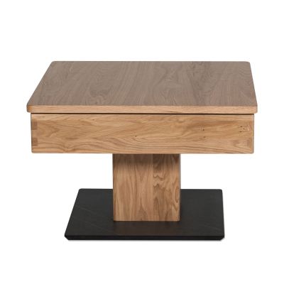 Couchtisch aus massivem Wildeicheholz, Stellmaß 67x43x67 cm, alternative Ansicht