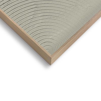 Detailaufnahme einer Ecke des Wandbilds „Arches - sage green“, 30 × 40 cm; Oberfläche, Kante und Materialstärke sind sichtbar.