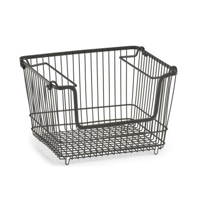 Weitere Produktansicht: Zeller Vorratskorb stapelbar; Farbe schwarz; Material Metall; Maße ca. 33 × 27 × 21,5 cm.