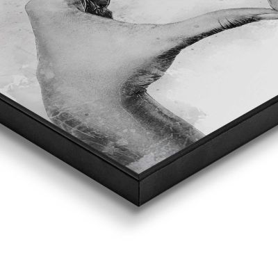 Detailaufnahme einer Ecke des Wandbilds „Love Sign“, 20 × 30 cm; Oberfläche, Kante und Materialstärke sind sichtbar.