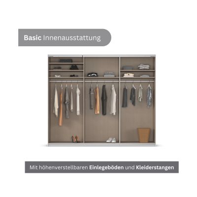 Offener Kleiderschrank mit Kleidung Fächern und Kleiderstangen für optimale Organisation