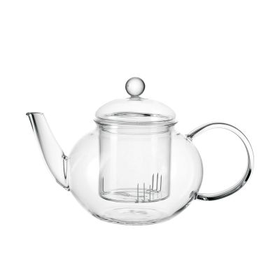 Transparente Teekanne aus Glas mit integriertem Teesieb und Deckel
