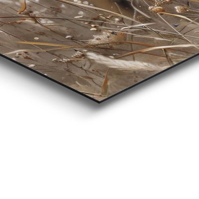 Detailaufnahme einer Ecke des Wandbilds „Hunting Tiger“, 60 × 90 cm; Oberfläche, Kante und Materialstärke sind sichtbar.